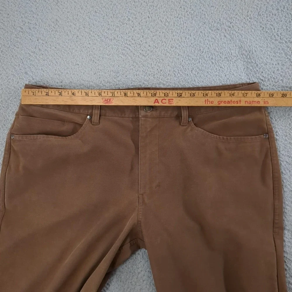 Lululemon Pants Mens 36x33 Brown Canvas Slim Fit 5 Pocket Chino Casual Workwear